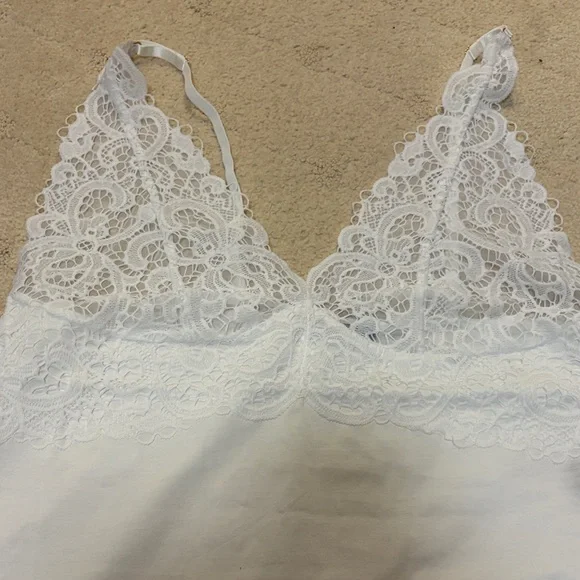 NWT Natori Bliss Harmony Elegant White Lace Nightgown 100% Cotton XL - Picture 3 of 6